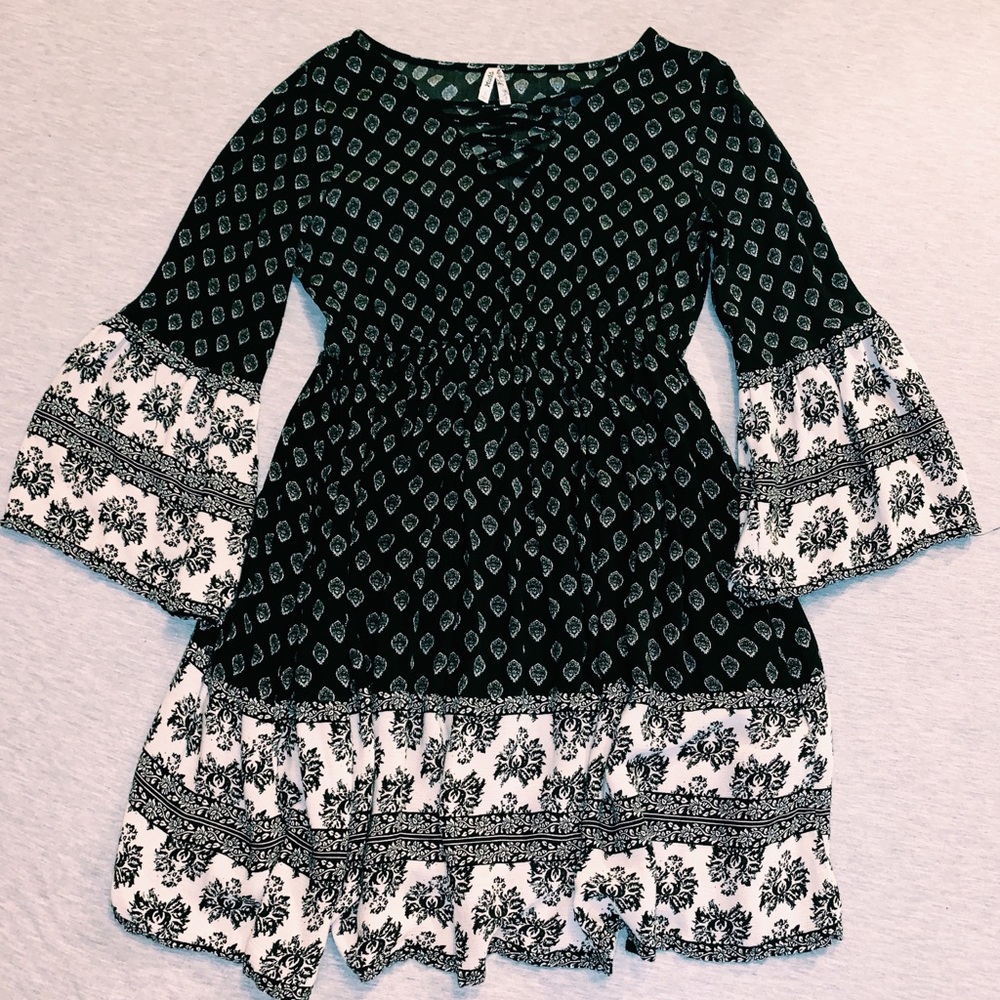 Black and White Floral Dress